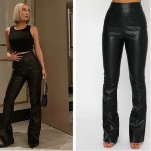 White Fox Show It Off Pants Black (Vegan Leather Pants)